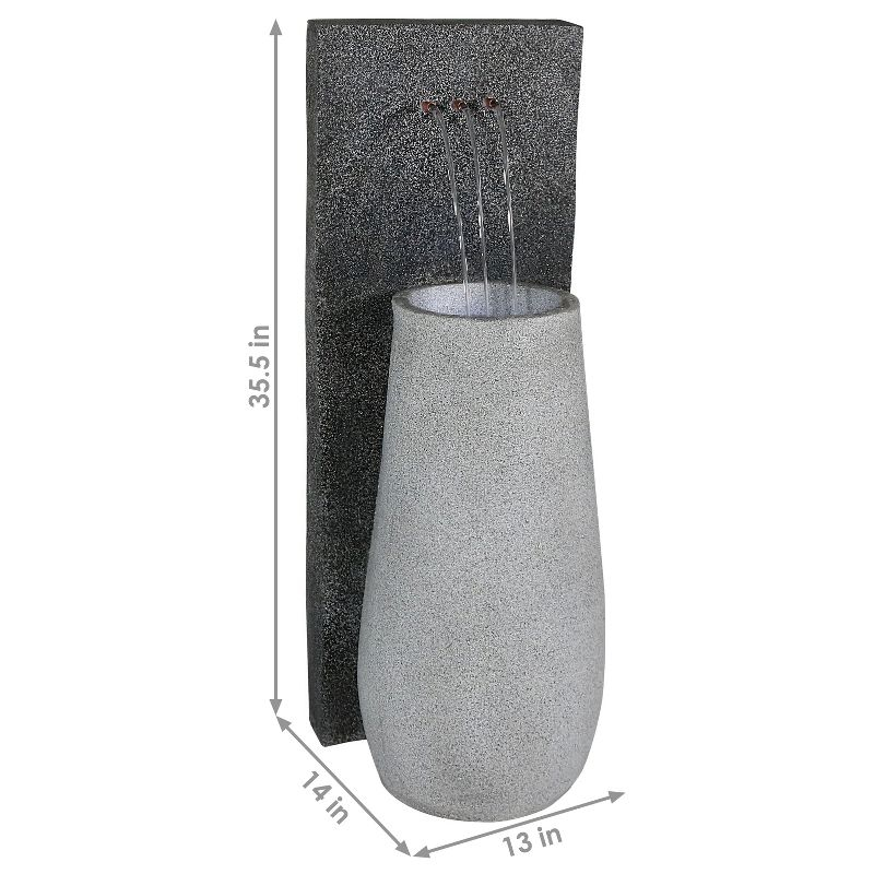 Sunnydaze 35"H Electric Polyresin Three Stream Monterno Outdoor Water Fountain with LED Light