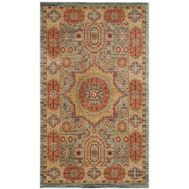 Mahal MAH622 Power Loomed Indoor Accent Rug - Navy/Red - 3'x5' - Safavieh.
