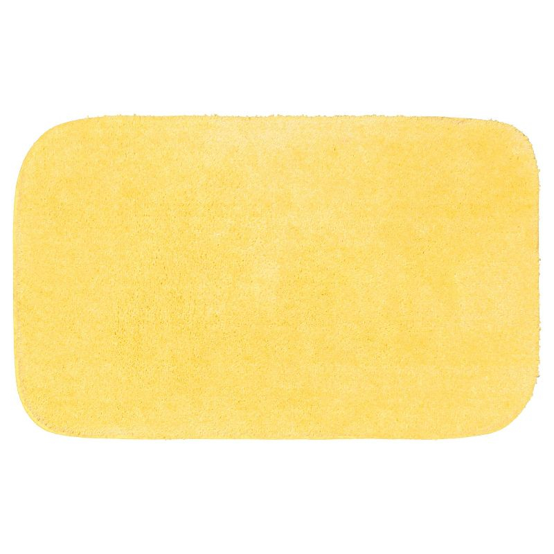 Garland Rug 24"x40" Traditional Plush Nylon Washable Bath Rug Yellow : Microfiber, Machine Washable, Non-Slip Backing