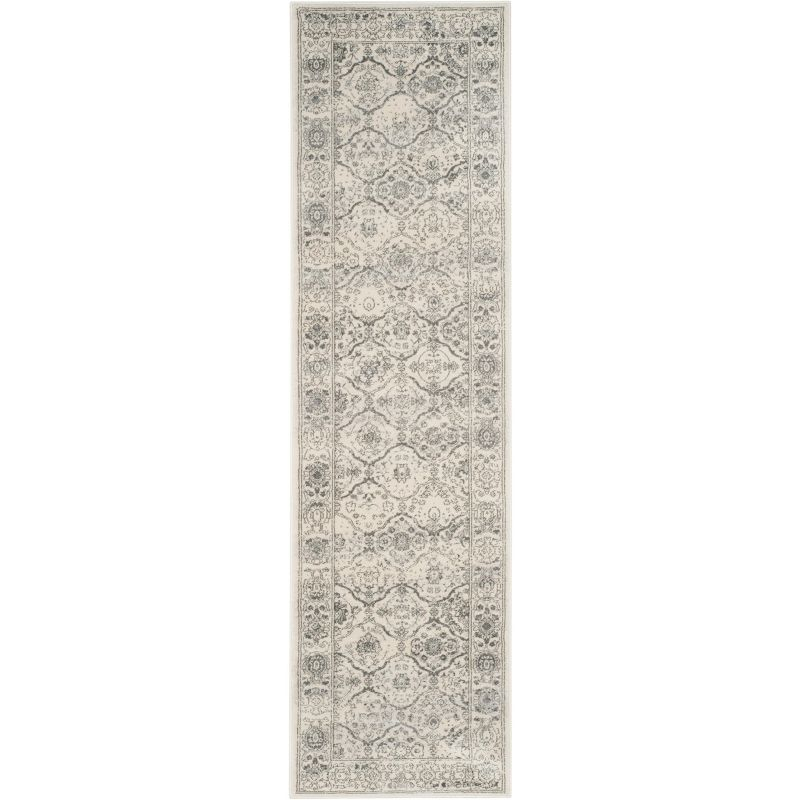 Carnegie CNG691 Power Loomed Runner Rug - Cream/Dark Grey - 2'3"x12' - Safavieh.