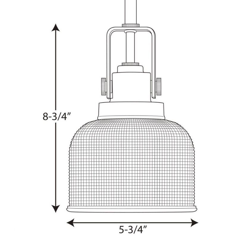 Progress Lighting Archie 1-Light Mini-Pendant, Polished Chrome, Prismatic Glass Shade