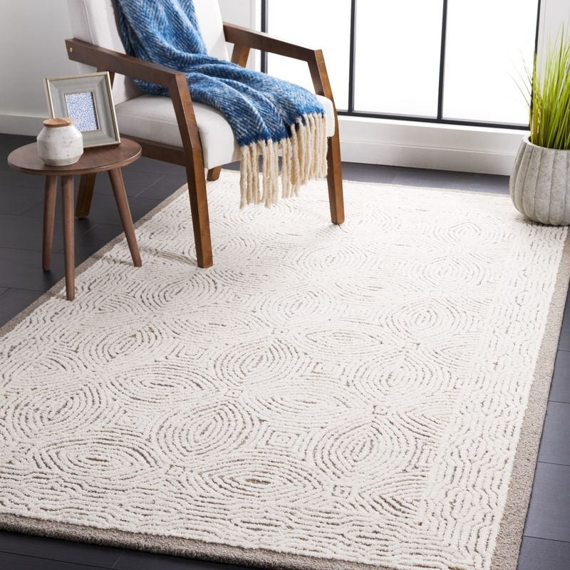 Abstract ABT575 Handmade Indoor Area Rug - Beige/Ivory - 5'x8' - Safavieh