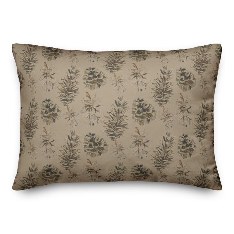 Creative Products Pine Cones on Brown 20 x 14 Spun Poly Pillow