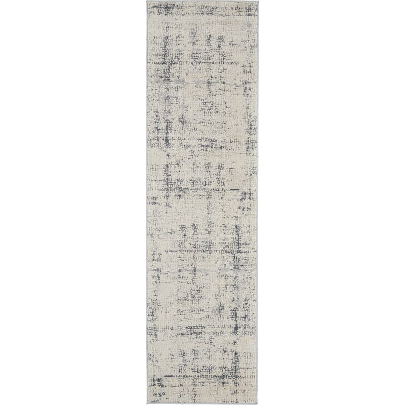 Nourison Rustic Textures Contemporary Indoor Area Rug Ivory/Blue 2'2" x 7'6"
