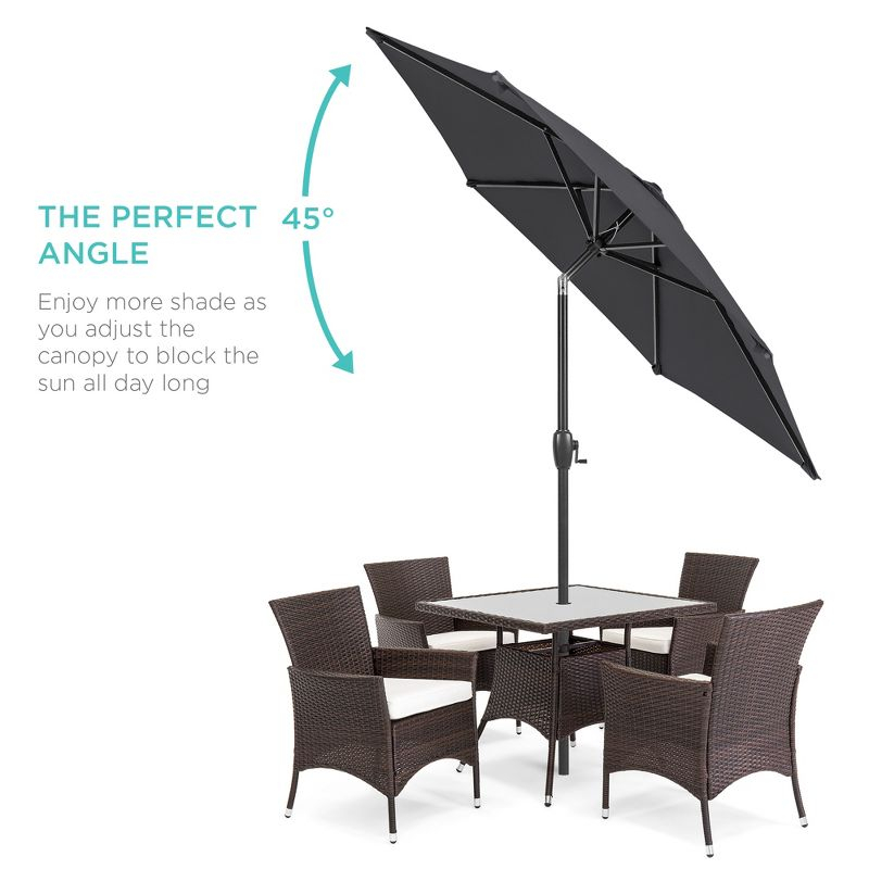 Best Choice Products 7.5ft Heavy-Duty Outdoor Market Patio Umbrella w/ Push Button Tilt, Easy Crank, Gray