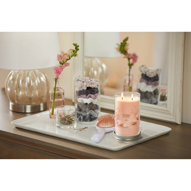 Signature Large Pink Sands Tumbler Candle 20oz - Yankee Candle: Soy Wax Blend, Glass Jar, Dual Wick, 60hr Burn Time