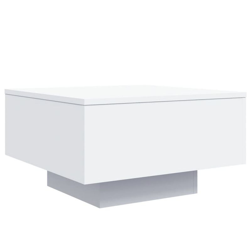 vidaXL Coffee Table with LED Lights White 21.7 in.x21.7 in.x12.2 in.