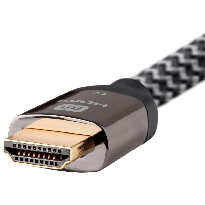 Monoprice HDMI Cable - 30 Feet - Gray | High Speed, Active Chipset, 4K@60Hz, 18Gbps, HDR, 28AWG, YUV, 4:4:4, CL3 - Luxe Series