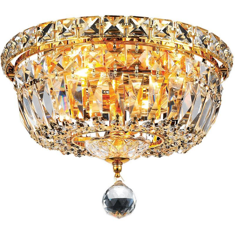 Elegant Lighting Tranquil 4 light Gold Flush Mount Clear Royal Cut Crystal