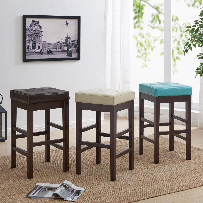New Pacific Direct Valencia Backless Bicast Leather Counter Stool