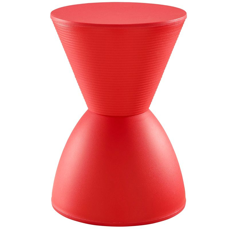 Modway Haste Stool Red : Plastic Round Accent Bench, No Assembly, Spot Clean, 17" Height