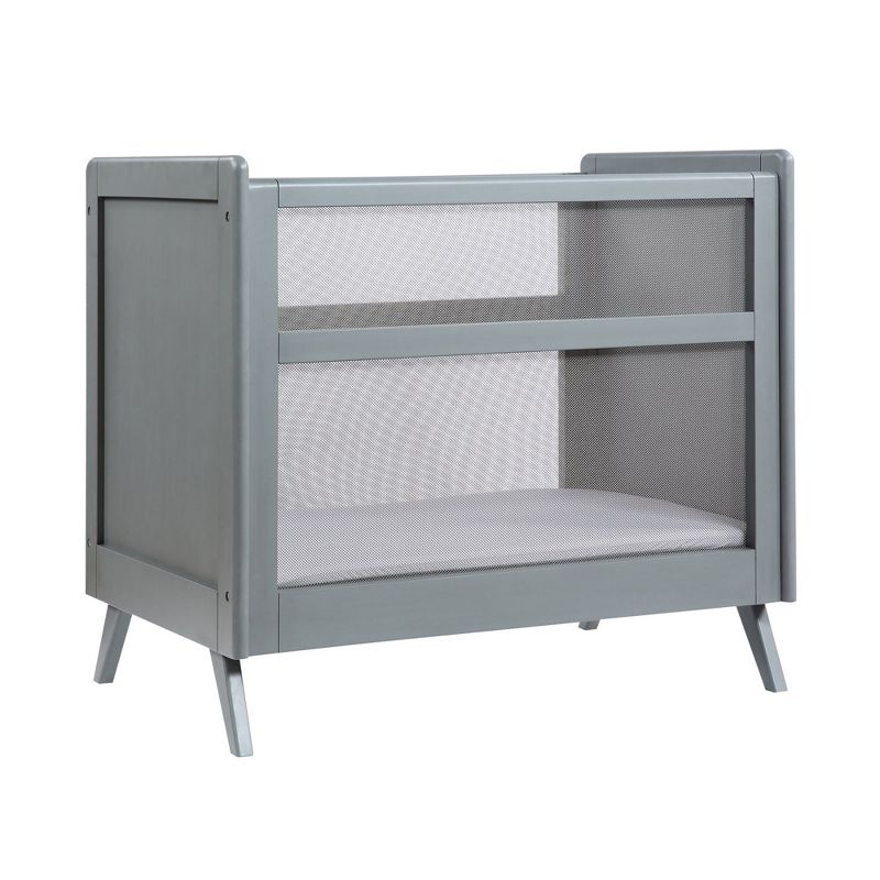 BreathableBaby Breathable Mesh 2-in-1 Mini Crib, Gray, Greenguard Gold Certified
