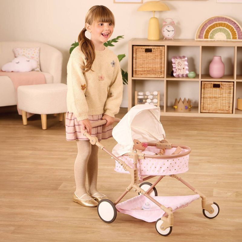 LullaBaby 14" Baby Doll & Double Stroller Accessory Set - Pink & Golden Stars
