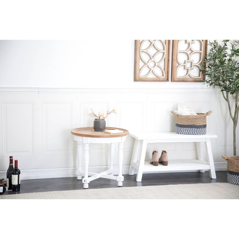 Country Cottage Wood Accent Table White - Olivia & May