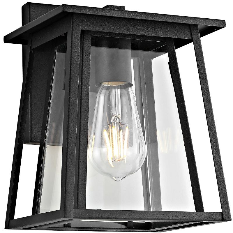 Stern Outdoor Wall Lantern - PLT4004 - Clear/Black - Safavieh