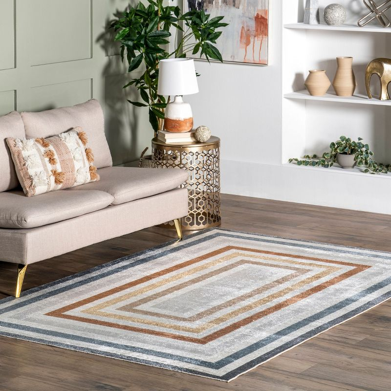 Nuloom Alienor Striped Pet Friendly Machine Washable Area Rug, 3' x 5', Multicolor