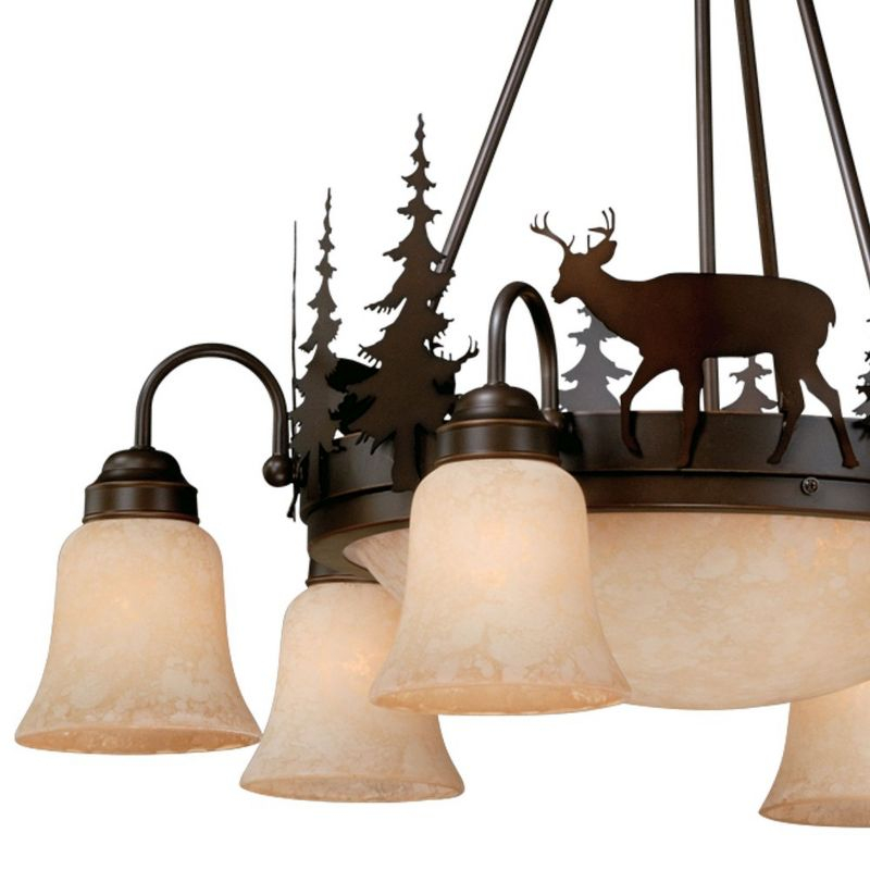 Vaxcel Bryce 9 - Light Chandelier in  Burnished Bronze