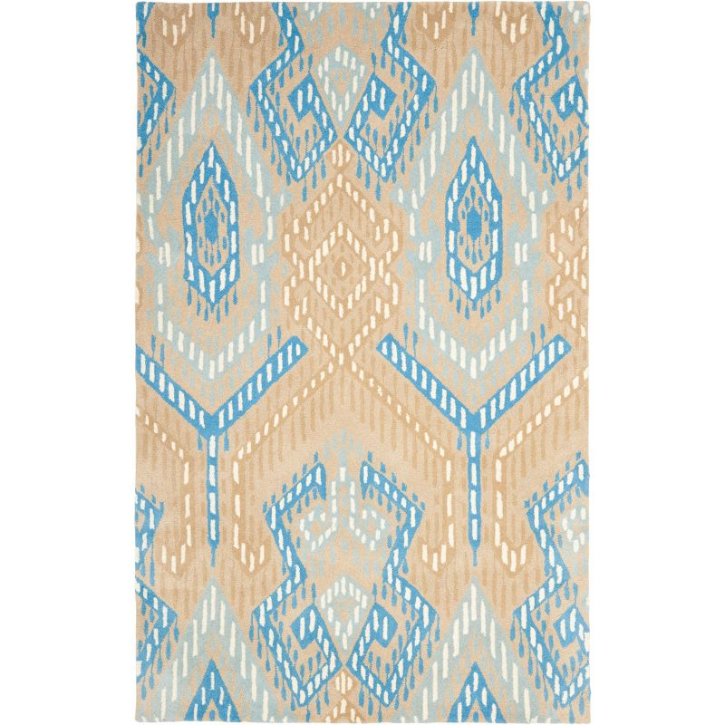 Wyndham WYD373 Hand Tufted Area Rug - Beige/Blue - 5'x8' - Safavieh.