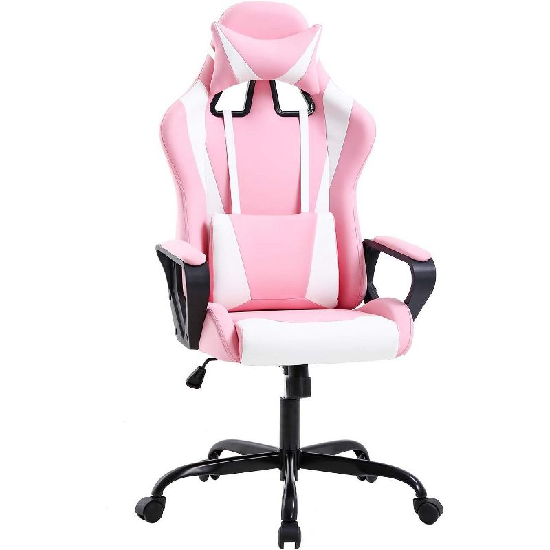 FDW Office Chair Gaming Chair Desk Chair Executive Chair with Lumbar Support Adjustable Stool Swivel Rolling Computer Chair,Pink