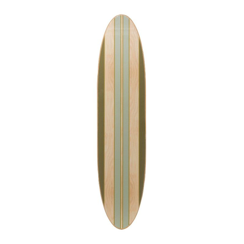 Storied Home Lacquered Wood Surfboard Wall Decor: Modern Beachfront Style, Hangs Vertically or Horizontally