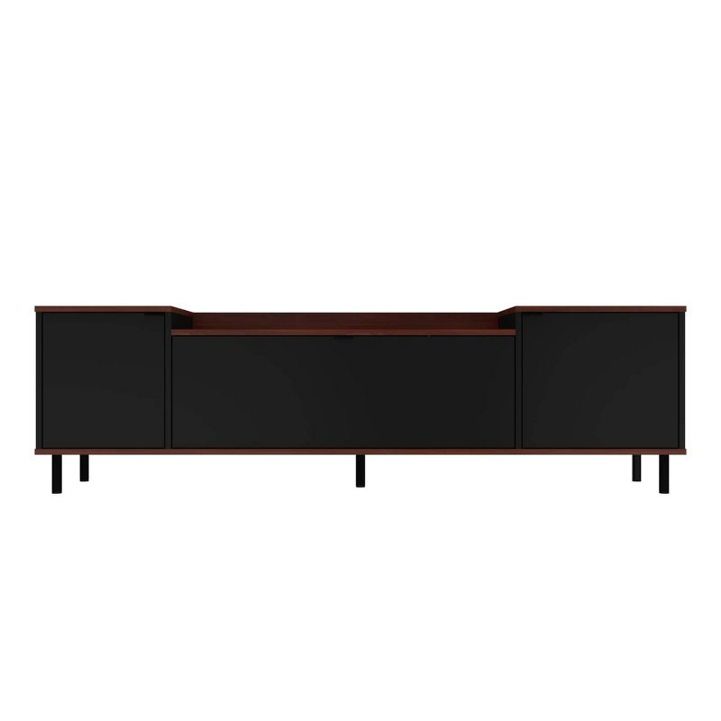 Mosholu TV Stand for TVs up to 60" Black/Nut Brown - Manhattan Comfort: Media Storage, Cable Management