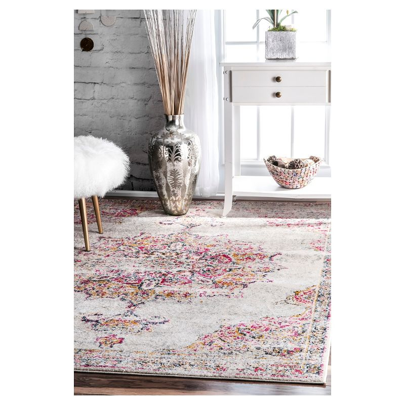 5'x7'5" Solid Loomed Area Rug Pink - nuLOOM: Traditional Indoor Low Pile, Stain-Resistant, Machine Made, Polypropylene