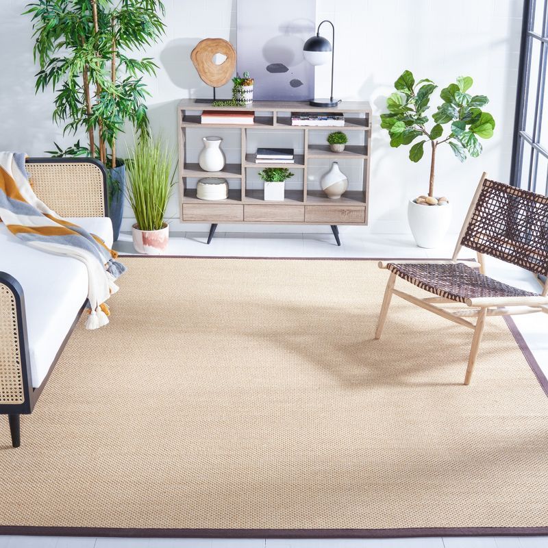 Natural Fiber NF141 Power Loomed Indoor Area Rug - Maize/Brown - 8'x10' - Safavieh