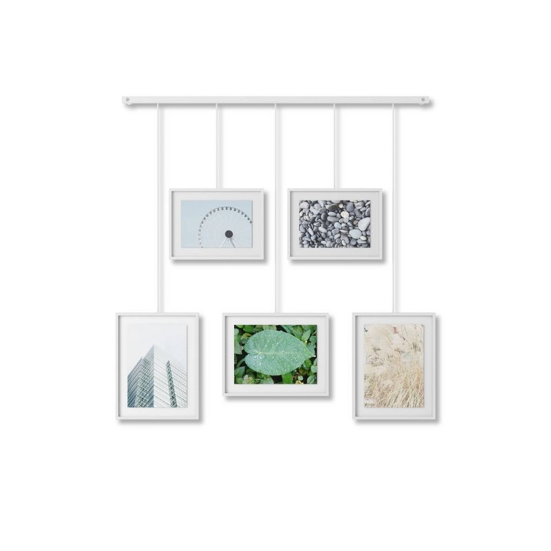 Umbra 27.38" x 26" Exhibit Gallery Multiple Images Display Frame White: Modern Wall-Mounted Steel, Holds 5 Photos