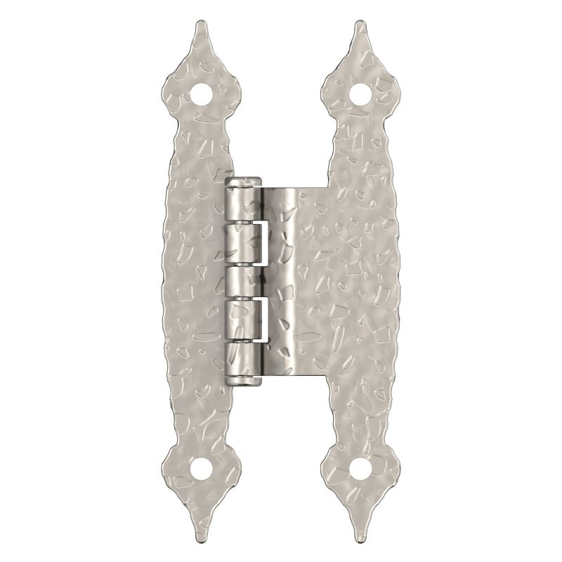 Amerock 3/8in (10mm) Offset Non-Self Closing Face Mount Satin Nickel Cabinet Hinge - 1 Pair