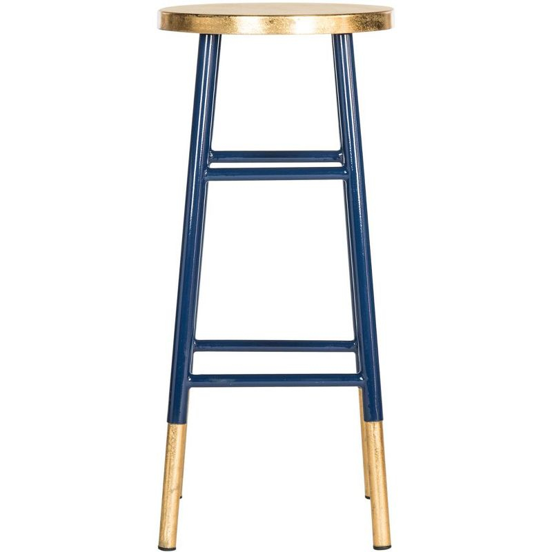 Emery Dipped Gold Leaf Bar Stool - FOX3230 - Navy/Gold - Safavieh Couture