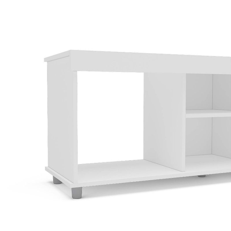 Polifurniture 2pc Living Room Set with TV Stand and Coffee Table White: Modern MDF Furniture Ensemble