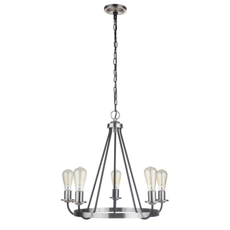 Craftmade Lighting Randolph 5 - Light Chandelier in  Flat Black/Brushed Polished Nickel