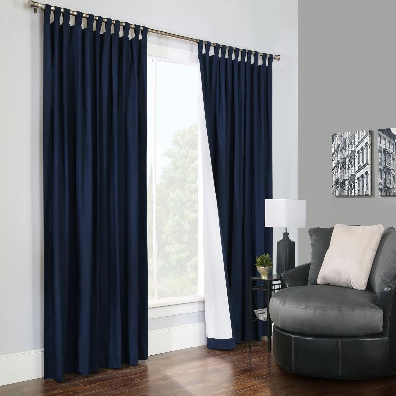 Thermalogic Weathermate Room Darkening UV Protection Tab Top Curtain Panel Pair for Windows Each 80" x 84" Navy