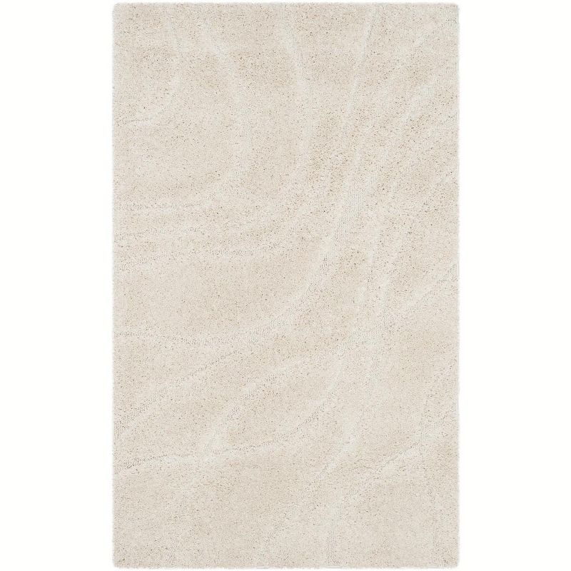 Florida Shag SG471 Power Loomed Indoor Accent Rug - Creme/Creme - 3'3"x5'3" - Safavieh