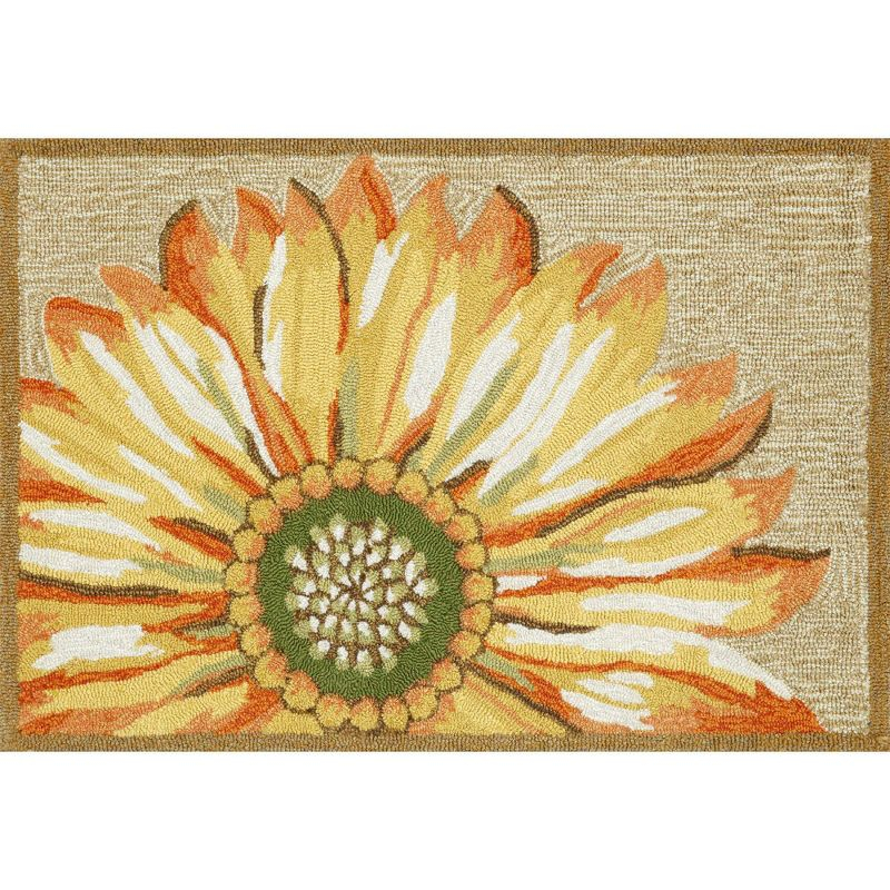 Liora Manne Frontporch Sunflower Indoor/Outdoor Rug Yellow 2'6" x 4'