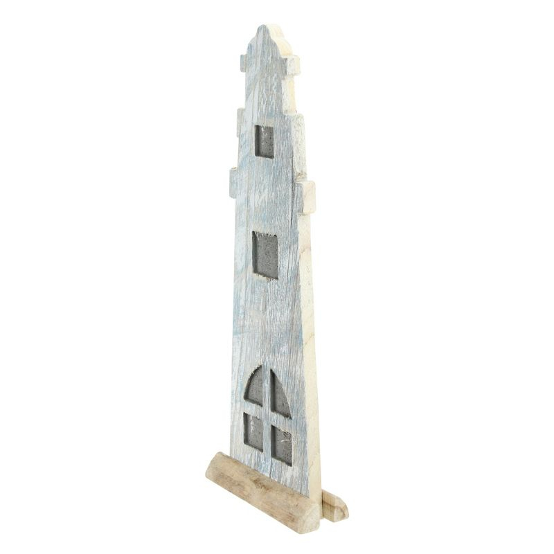 Northlight Weathered Nautical Lighthouse Decoration - 19” - Gray and Blue