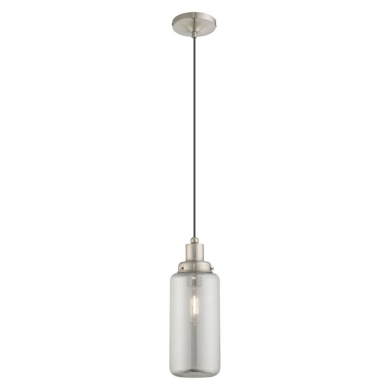 Livex Lighting Art Glass 1 - Light Pendant in  Brushed Nickel