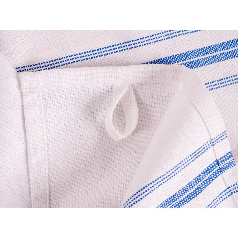 KAF Home Farmhouse Stripe Set Of 12 Kitchen Towels - 15" x 25", In Blue