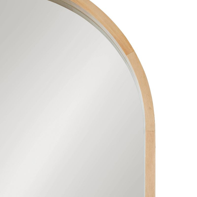 24" x 36" Hutton Wood Framed Capsule Wall Mirror Natural: Scandinavian Style, Poplar Frame - Kate & Laurel