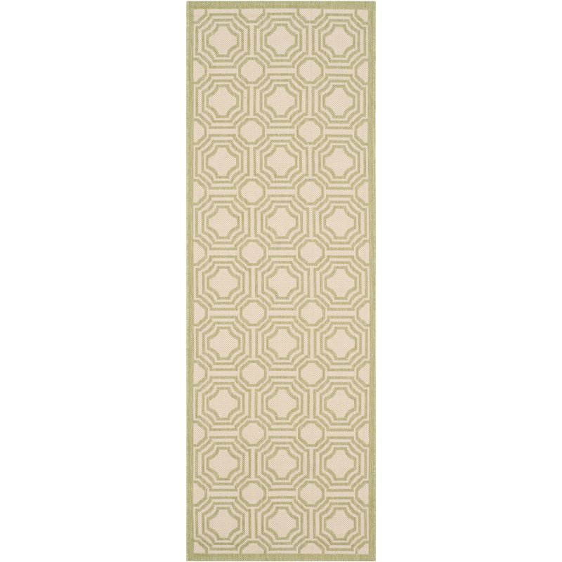 Courtyard CY6112 Power Loomed Indoor and Outdoor Runner Rug - Beige/Sweet Pea - 2'3"x6'7" - Safavieh