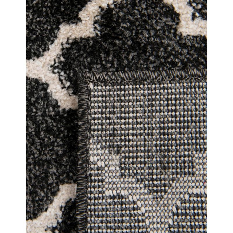 Unique Loom Trellis Collection Area Rug - Philadelphia (6' 1" x 9' Rectangle Black/Beige)