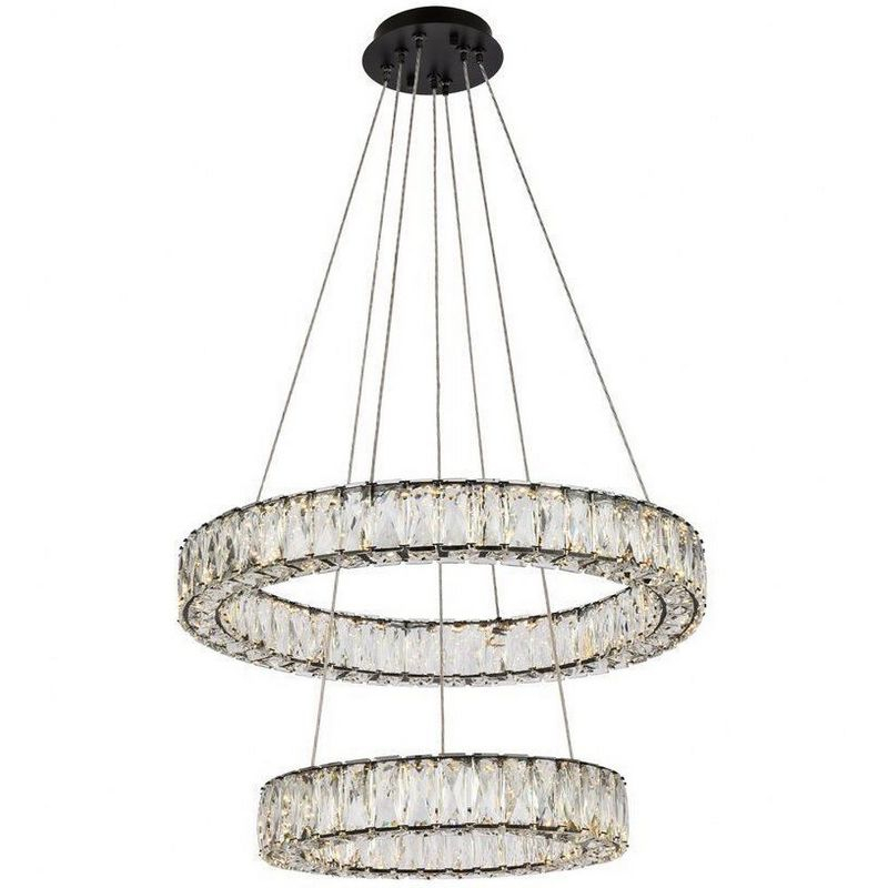 Elegant Lighting Monroe 2 - Light Pendant in  Black
