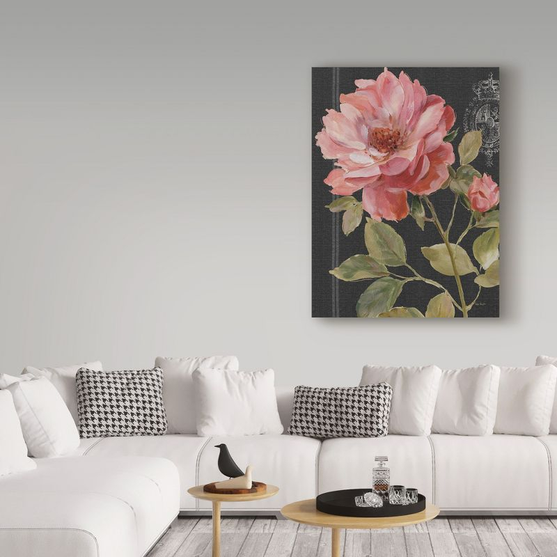Trademark Fine Art - Lisa Audit 'Harmonious Rose Black' Canvas Art - 24x32
