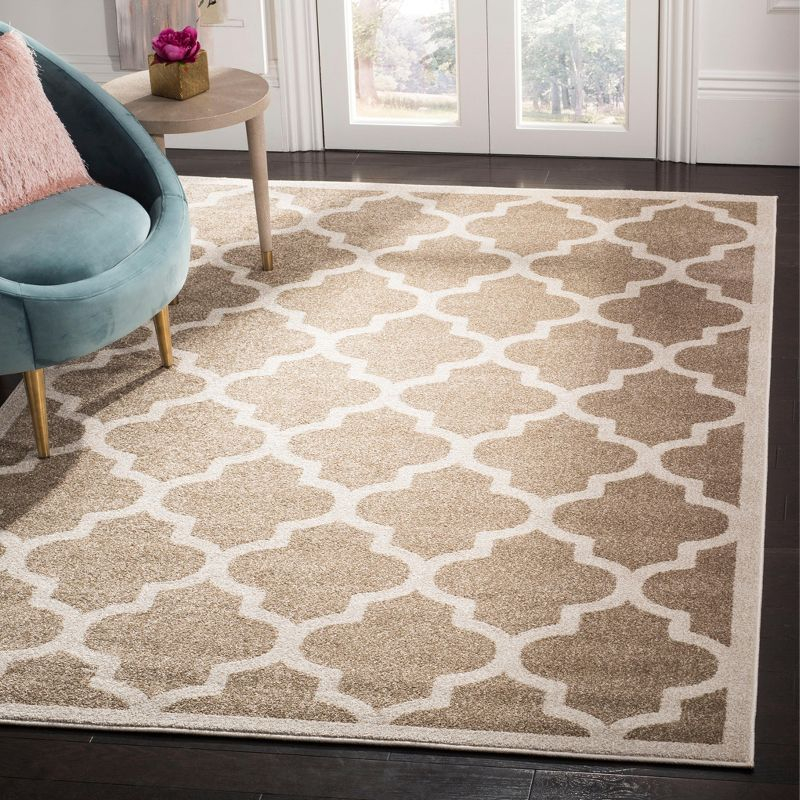 Amherst AMT420 Power Loomed Indoor Area Rug - Wheat/Beige - 5'3"x8' - Safavieh