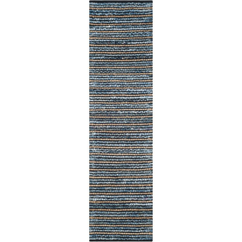 Cape Cod CAP363 Hand Woven Runner Rug - Blue/Natural - 2'3"x12' - Safavieh.