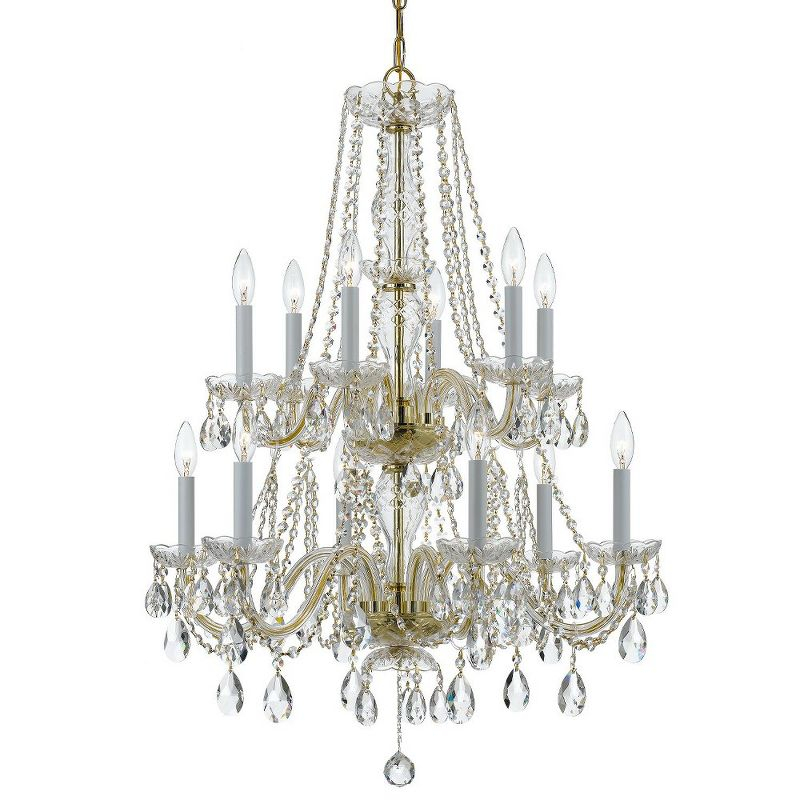 Crystorama Lighting Traditional Crystal 12 - Light Chandelier in  Polished Brass