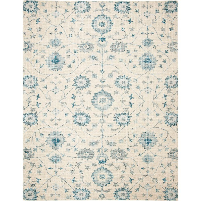 Blossom BLM812 Hand Tufted Area Rug - Silver/Blue - 8'x10' - Safavieh.