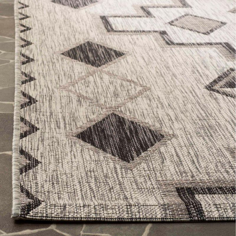 Courtyard CY8533 Power Loomed Indoor/Outdoor Area Rug - Grey/Black - 8'x11' - Safavieh.