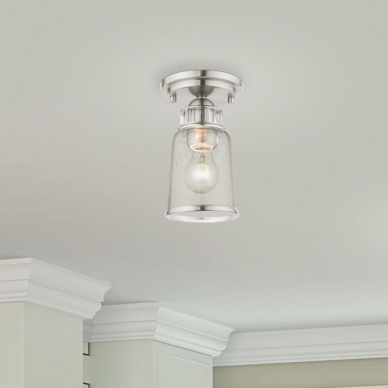 Livex Lighting Lawrenceville 1 - Light Flush Mount in  Brushed Nickel