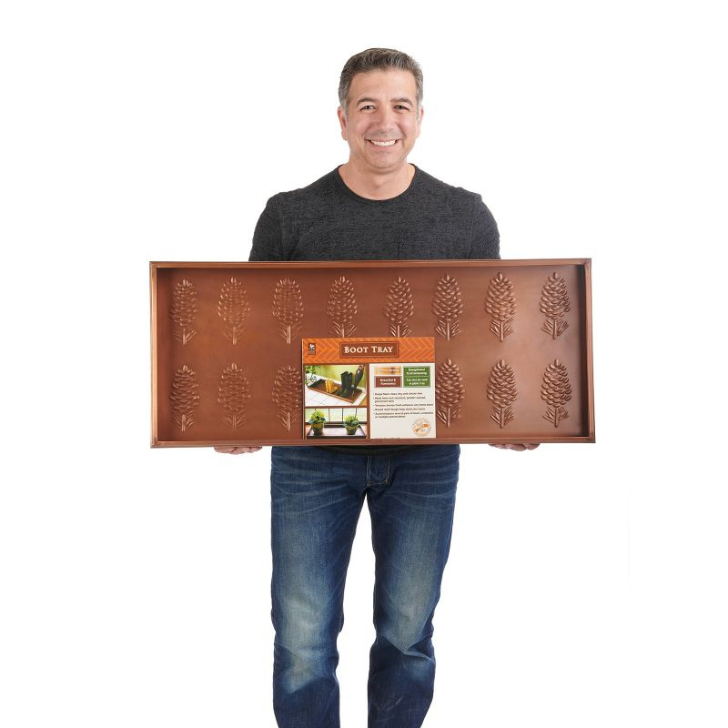 Pine Cones Copper Finish Multi-Purpose Boot Tray - Good Directions